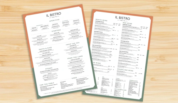  Menu Design For Il Bistro